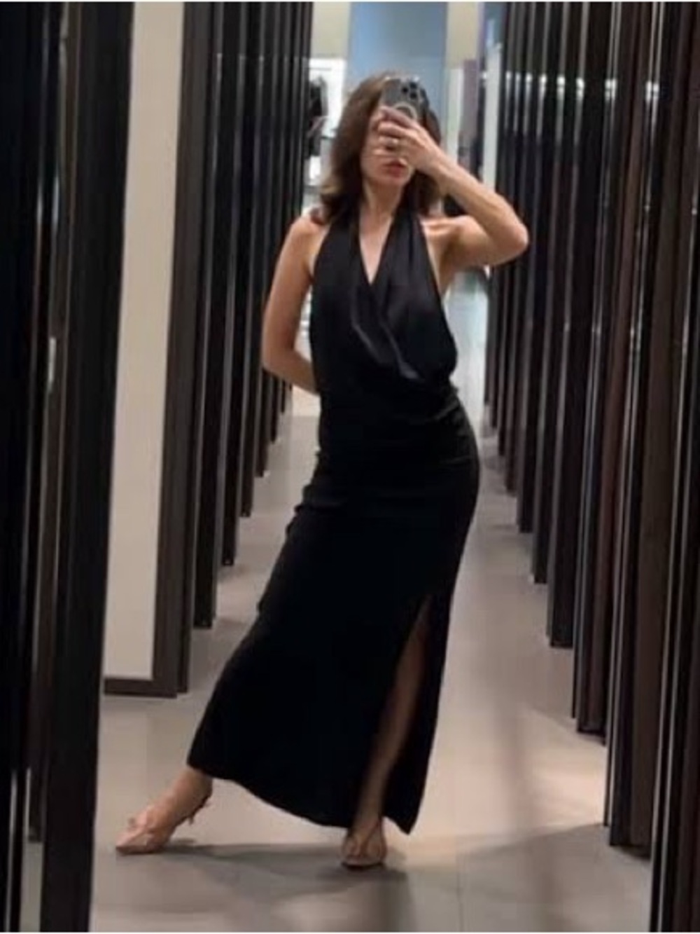 Zara Flowy Draped Midi Dress - Picture 3 of 15